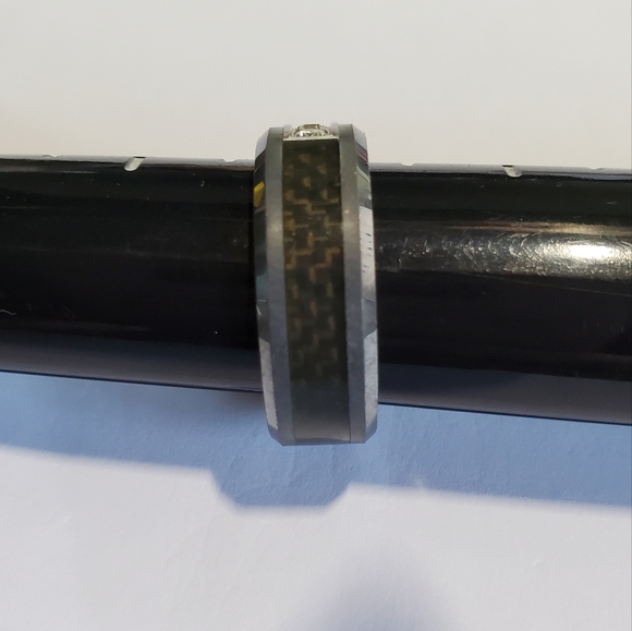 Triton Tungston Carbide Diamond Ring - Size 10 - Picture 3 of 4